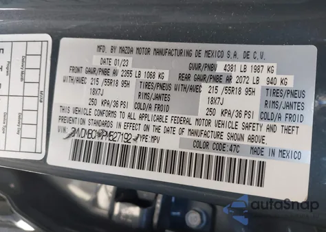 2023 Mazda Cx-30 2.5 S Carbon Edition z USA, uszkodzony, nr VIN 3MVDMBCM8PM527192